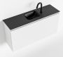 Mondiaz OLAN Toiletmeubel 100x30x40cm met 1 kraangaten 1 lades talc mat Wastafel Lex midden Solid Surface Zwart FK75342770 - Thumbnail 1