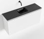 Mondiaz OLAN Toiletmeubel 100x30x40cm met 0 kraangaten 1 lades talc mat Wastafel Lex midden Solid Surface Zwart FK75342771 - Thumbnail 1