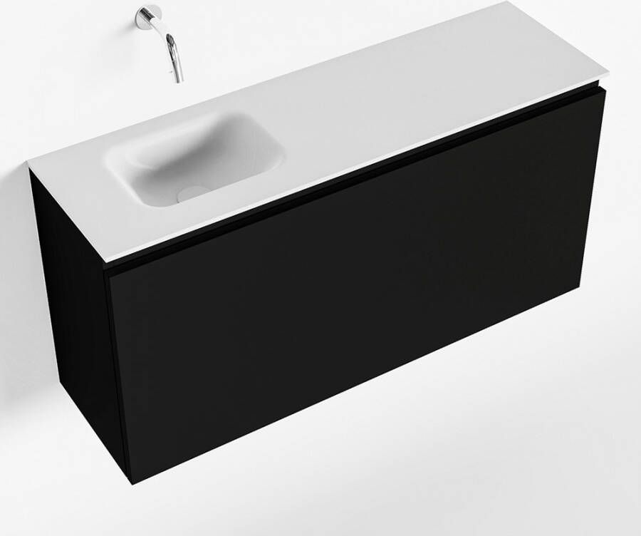 Mondiaz OLAN Toiletmeubel 100x30x40cm met 0 kraangaten 1 lades urban mat Wastafel Lex links Solid Surface Wit FK75342454