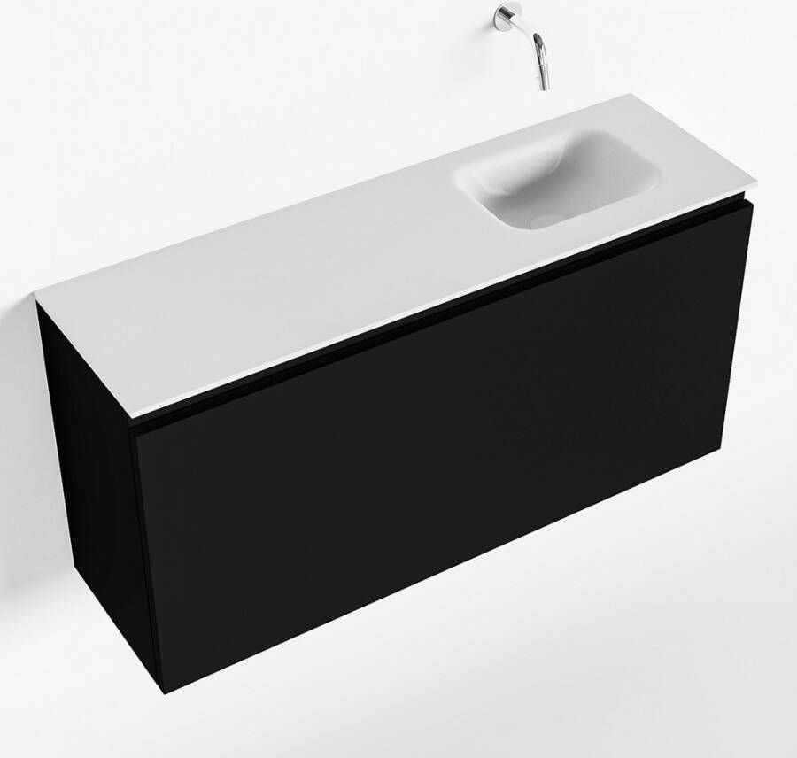 Mondiaz OLAN Toiletmeubel 100x30x40cm met 0 kraangaten 1 lades urban mat Wastafel Lex rechts Solid Surface Wit FK75342456