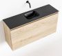 Mondiaz OLAN Toiletmeubel 100x30x40cm met 0 kraangaten 1 lades washed oak mat Wastafel Lex midden Solid Surface Zwart FK75343032 - Thumbnail 1