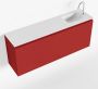 Mondiaz OLAN Toiletmeubel 120x30x40cm met 1 kraangaten 1 lades fire mat Wastafel Lex rechts Solid Surface Wit FK75342606 - Thumbnail 1