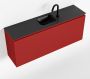 Mondiaz OLAN Toiletmeubel 120x30x40cm met 1 kraangaten 1 lades fire mat Wastafel Lex midden Solid Surface Zwart FK75342950 - Thumbnail 1