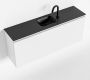 Mondiaz OLAN Toiletmeubel 120x30x40cm met 1 kraangaten 1 lades talc mat Wastafel Lex midden Solid Surface Zwart FK75342776 - Thumbnail 1