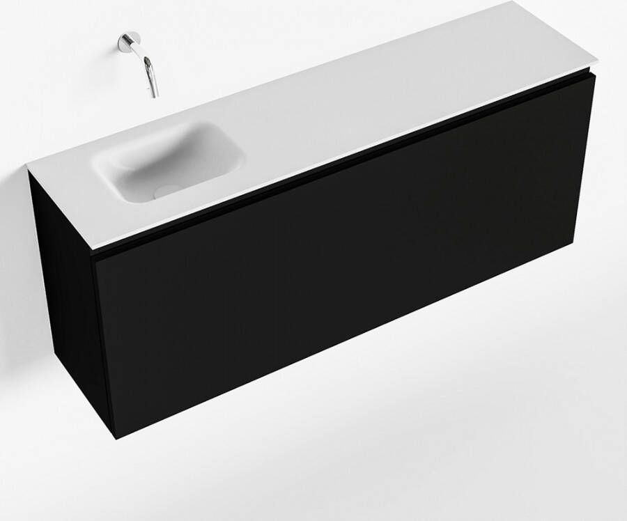 Mondiaz OLAN Toiletmeubel 120x30x40cm met 0 kraangaten 1 lades urban mat Wastafel Lex links Solid Surface Wit FK75342460