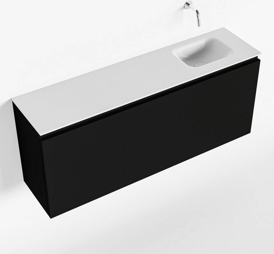 Mondiaz OLAN Toiletmeubel 120x30x40cm met 0 kraangaten 1 lades urban mat Wastafel Lex rechts Solid Surface Wit FK75342462