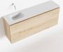 Mondiaz OLAN Toiletmeubel 120x30x40cm met 0 kraangaten 1 lades washed oak mat Wastafel Lex links Solid Surface Wit FK75342692 - Thumbnail 1