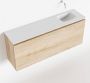 Mondiaz OLAN Toiletmeubel 120x30x40cm met 0 kraangaten 1 lades washed oak mat Wastafel Lex rechts Solid Surface Wit FK75342694 - Thumbnail 1