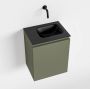 Mondiaz OLAN Toiletmeubel 40x30x40cm met 0 kraangaten 1 lades army mat Wastafel Lex rechts Solid Surface Zwart FK75342873 - Thumbnail 1