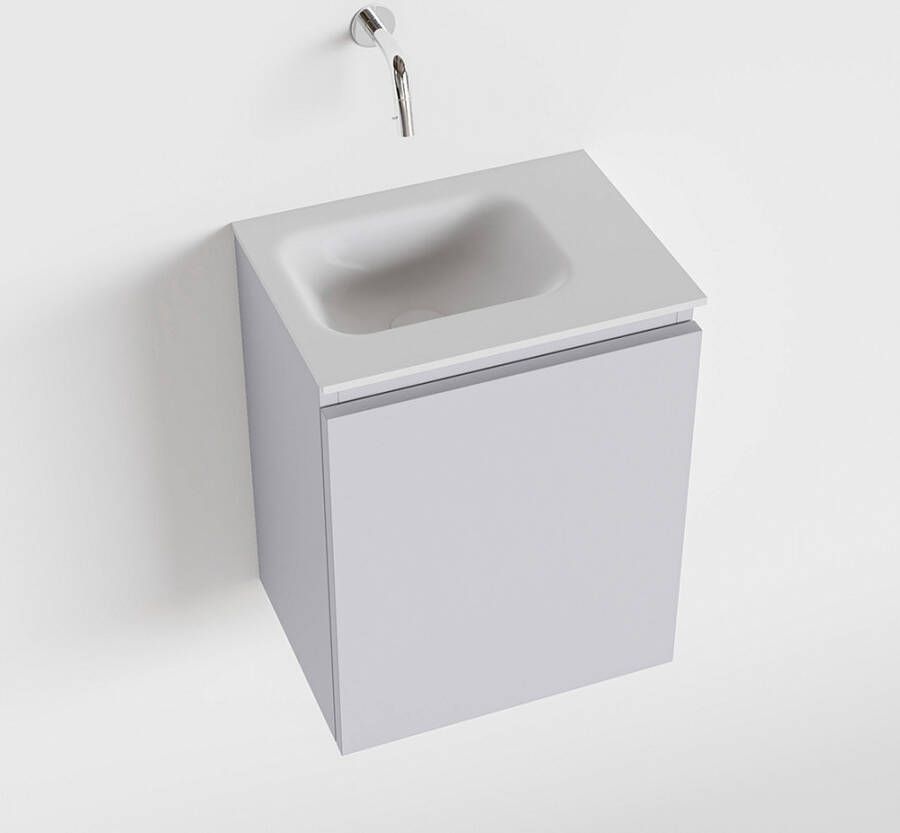 Mondiaz OLAN Toiletmeubel 40x30x40cm met 0 kraangaten 1 lades cale mat Wastafel Lex links Solid Surface Wit FK75342639