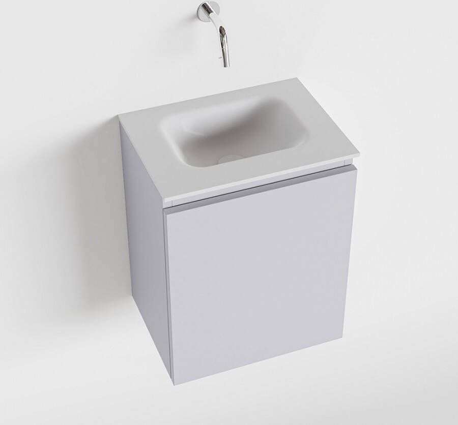 Mondiaz OLAN Toiletmeubel 40x30x40cm met 0 kraangaten 1 lades cale mat Wastafel Lex midden Solid Surface Wit FK75342637