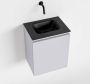 Mondiaz OLAN Toiletmeubel 40x30x40cm met 0 kraangaten 1 lades cale mat Wastafel Lex midden Solid Surface Zwart FK75342985 - Thumbnail 1