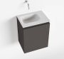 Mondiaz OLAN Toiletmeubel 40x30x40cm met 0 kraangaten 1 lades dark grey mat Wastafel Lex links Solid Surface Wit FK75342465 - Thumbnail 1