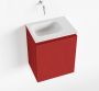 Mondiaz OLAN Toiletmeubel 40x30x40cm met 0 kraangaten 1 lades fire mat Wastafel Lex links Solid Surface Wit FK75342581 - Thumbnail 1