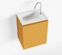 Mondiaz OLAN Toiletmeubel 40x30x40cm met 1 kraangaten 1 lades ocher mat Wastafel Lex links Solid Surface Wit FK75342551 - Thumbnail 1