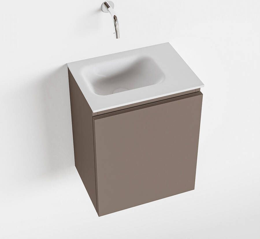 Mondiaz OLAN Toiletmeubel 40x30x40cm met 0 kraangaten 1 lades smoke mat Wastafel Lex links Solid Surface Wit FK75342494