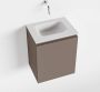 Mondiaz OLAN Toiletmeubel 40x30x40cm met 0 kraangaten 1 lades smoke mat Wastafel Lex midden Solid Surface Wit FK75342492 - Thumbnail 1