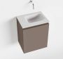 Mondiaz OLAN Toiletmeubel 40x30x40cm met 0 kraangaten 1 lades smoke mat Wastafel Lex rechts Solid Surface Wit FK75342496 - Thumbnail 1