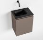 Mondiaz OLAN Toiletmeubel 40x30x40cm met 0 kraangaten 1 lades smoke mat Wastafel Lex links Solid Surface Zwart FK75342842 - Thumbnail 1