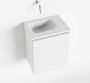 Mondiaz OLAN Toiletmeubel 40x30x40cm met 0 kraangaten 1 lades talc mat Wastafel Lex links Solid Surface Wit FK75342407 - Thumbnail 1