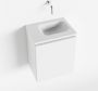 Mondiaz OLAN Toiletmeubel 40x30x40cm met 0 kraangaten 1 lades talc mat Wastafel Lex rechts Solid Surface Wit FK75342409 - Thumbnail 1