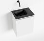 Mondiaz OLAN Toiletmeubel 40x30x40cm met 0 kraangaten 1 lades talc mat Wastafel Lex links Solid Surface Zwart FK75342755 - Thumbnail 1