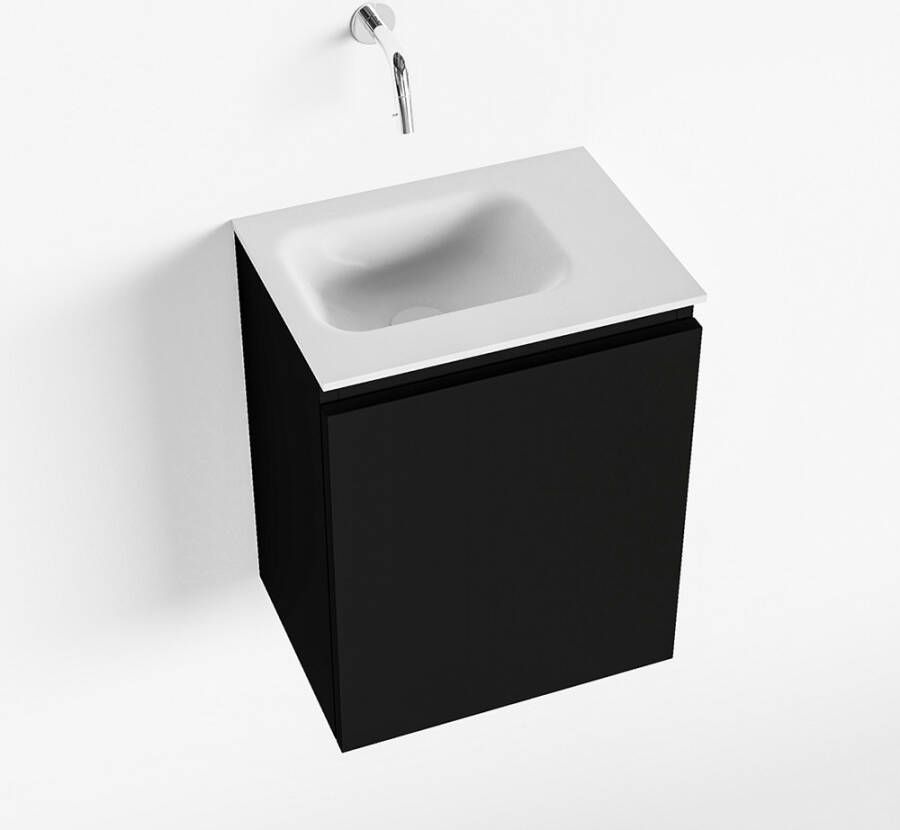Mondiaz OLAN Toiletmeubel 40x30x40cm met 0 kraangaten 1 lades urban mat Wastafel Lex links Solid Surface Wit FK75342436