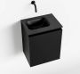 Mondiaz OLAN Toiletmeubel 40x30x40cm met 0 kraangaten 1 lades urban mat Wastafel Lex links Solid Surface Zwart FK75342784 - Thumbnail 1