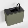 Mondiaz OLAN Toiletmeubel 60x30x40cm met 1 kraangaten 1 lades army mat Wastafel Lex midden Solid Surface Zwart FK75342874 - Thumbnail 1