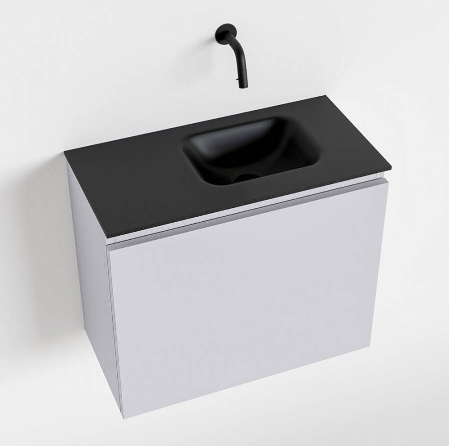 Mondiaz OLAN Toiletmeubel 60x30x40cm met 0 kraangaten 1 lades cale mat Wastafel Lex rechts Solid Surface Zwart FK75342995