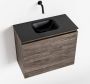 Mondiaz OLAN Toiletmeubel 60x30x40cm met 0 kraangaten 1 lades dark brown mat Wastafel Lex midden Solid Surface Zwart FK75343049 - Thumbnail 1