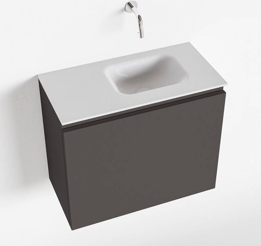 Mondiaz OLAN Toiletmeubel 60x30x40cm met 0 kraangaten 1 lades dark grey mat Wastafel Lex rechts Solid Surface Wit FK75342473