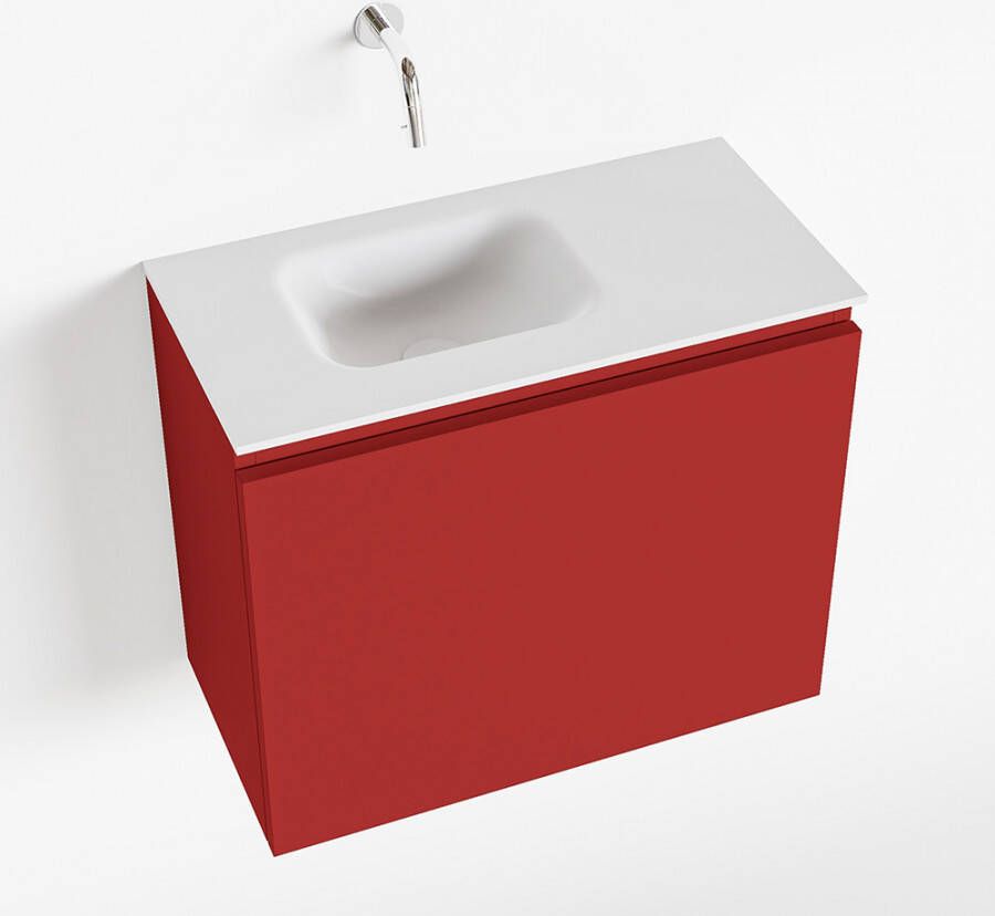 Mondiaz OLAN Toiletmeubel 60x30x40cm met 0 kraangaten 1 lades fire mat Wastafel Lex links Solid Surface Wit FK75342587