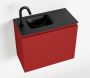 Mondiaz OLAN Toiletmeubel 60x30x40cm met 1 kraangaten 1 lades fire mat Wastafel Lex links Solid Surface Zwart FK75342934 - Thumbnail 1