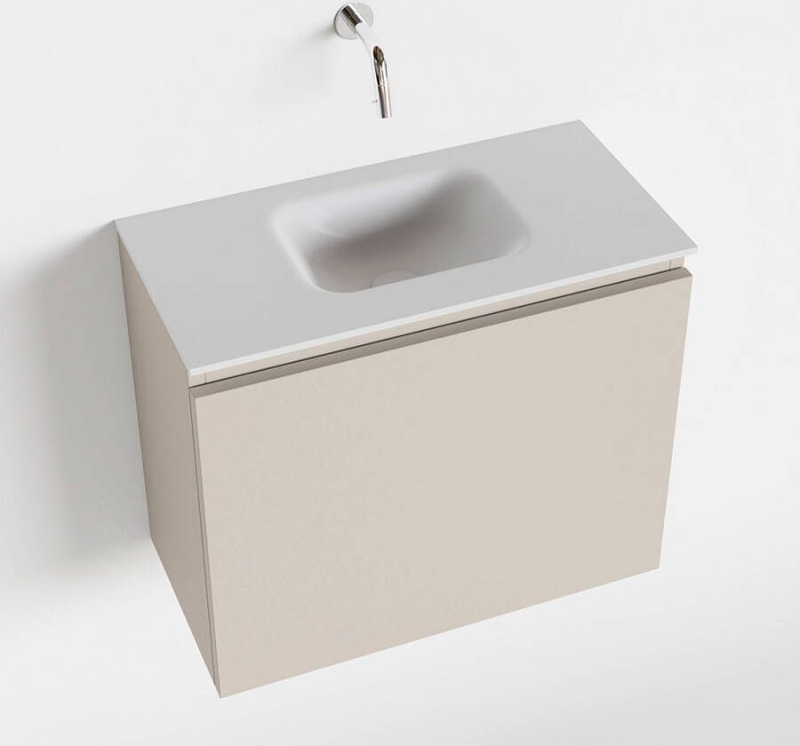 Mondiaz OLAN Toiletmeubel 60x30x40cm met 0 kraangaten 1 lades linen mat Wastafel Lex midden Solid Surface Wit FK75342614