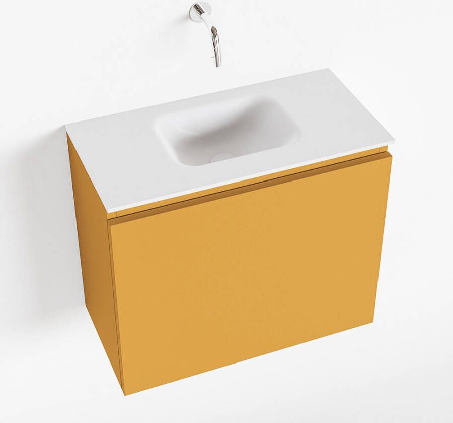 Mondiaz OLAN Toiletmeubel 60x30x40cm met 0 kraangaten 1 lades ocher mat Wastafel Lex midden Solid Surface Wit FK75342556