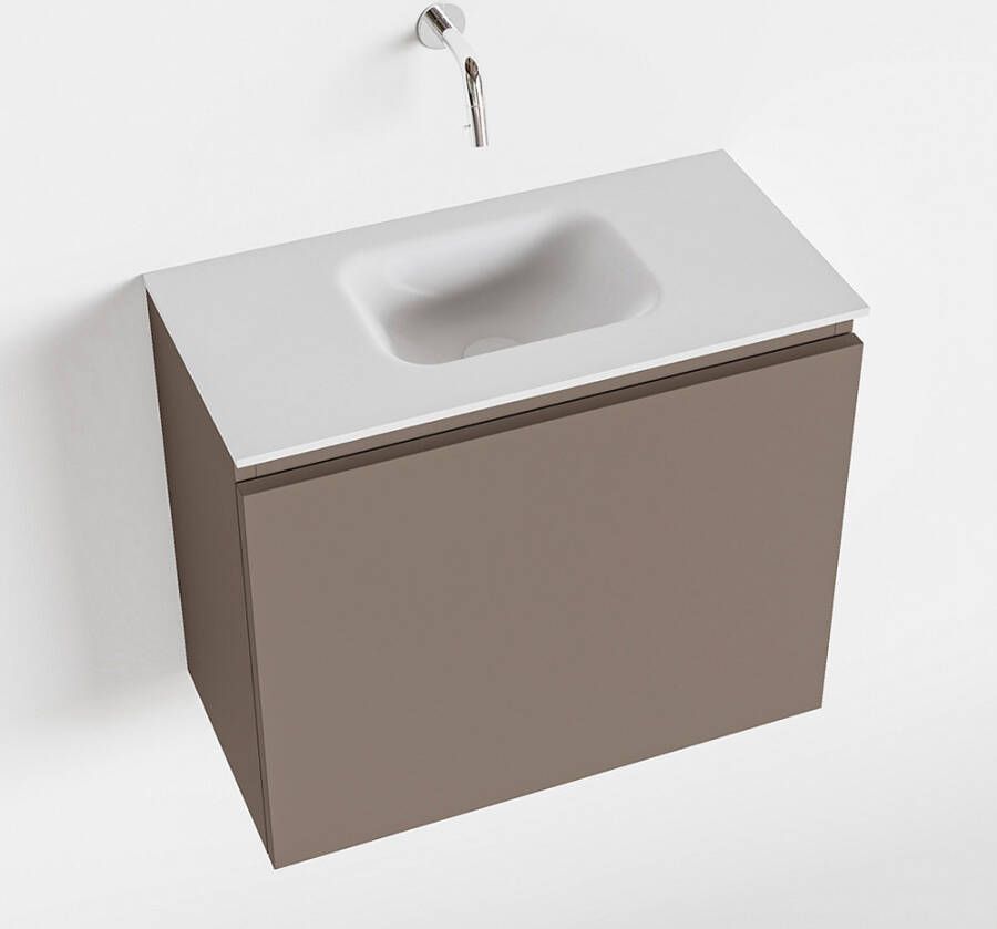 Mondiaz OLAN Toiletmeubel 60x30x40cm met 0 kraangaten 1 lades smoke mat Wastafel Lex midden Solid Surface Wit FK75342498