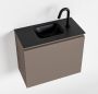 Mondiaz OLAN Toiletmeubel 60x30x40cm met 1 kraangaten 1 lades smoke mat Wastafel Lex midden Solid Surface Zwart FK75342845 - Thumbnail 1