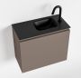 Mondiaz OLAN Toiletmeubel 60x30x40cm met 1 kraangaten 1 lades smoke mat Wastafel Lex rechts Solid Surface Zwart FK75342849 - Thumbnail 1