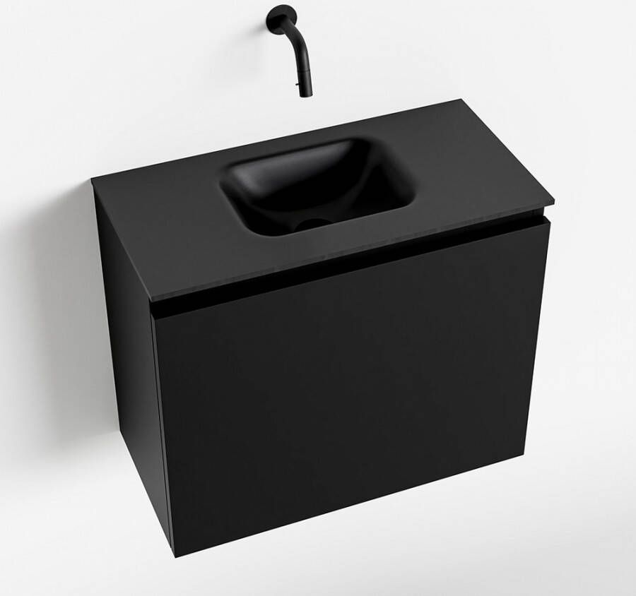 Mondiaz OLAN Toiletmeubel 60x30x40cm met 0 kraangaten 1 lades urban mat Wastafel Lex midden Solid Surface Zwart FK75342788