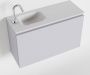Mondiaz OLAN Toiletmeubel 80x30x40cm met 1 kraangaten 1 lades cale mat Wastafel Lex links Solid Surface Wit FK75342650 - Thumbnail 1
