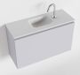 Mondiaz OLAN Toiletmeubel 80x30x40cm met 1 kraangaten 1 lades cale mat Wastafel Lex midden Solid Surface Wit FK75342648 - Thumbnail 1