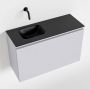 Mondiaz OLAN Toiletmeubel 80x30x40cm met 0 kraangaten 1 lades cale mat Wastafel Lex links Solid Surface Zwart FK75342999 - Thumbnail 1