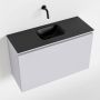 Mondiaz OLAN Toiletmeubel 80x30x40cm met 0 kraangaten 1 lades cale mat Wastafel Lex midden Solid Surface Zwart FK75342997 - Thumbnail 1