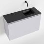 Mondiaz OLAN Toiletmeubel 80x30x40cm met 0 kraangaten 1 lades cale mat Wastafel Lex rechts Solid Surface Zwart FK75343001 - Thumbnail 1