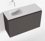 Mondiaz OLAN Toiletmeubel 80x30x40cm met 0 kraangaten 1 lades dark grey mat Wastafel Lex links Solid Surface Wit FK75342477 - Thumbnail 1