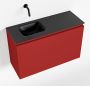 Mondiaz OLAN Toiletmeubel 80x30x40cm met 0 kraangaten 1 lades fire mat Wastafel Lex links Solid Surface Zwart FK75342941 - Thumbnail 1