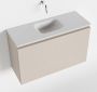 Mondiaz OLAN Toiletmeubel 80x30x40cm met 0 kraangaten 1 lades linen mat Wastafel Lex midden Solid Surface Wit FK75342620 - Thumbnail 1