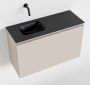 Mondiaz OLAN Toiletmeubel 80x30x40cm met 0 kraangaten 1 lades linen mat Wastafel Lex links Solid Surface Zwart FK75342970 - Thumbnail 1