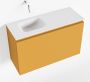 Mondiaz OLAN Toiletmeubel 80x30x40cm met 0 kraangaten 1 lades ocher mat Wastafel Lex links Solid Surface Wit FK75342564 - Thumbnail 1